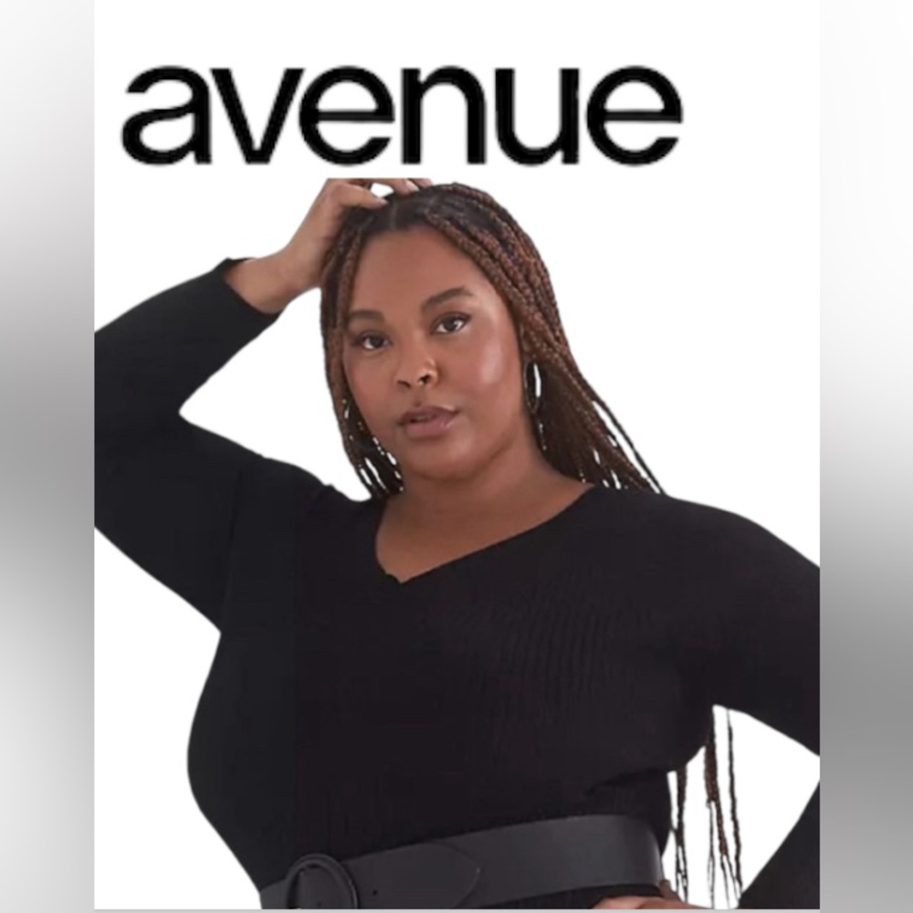 26W Avenue Ribbed V-neck Sweater, Black